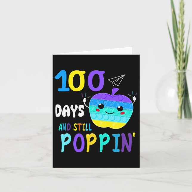 Tarjeta 100 Días De Escuela Para Amantes De Fidget Popit G (Anverso)