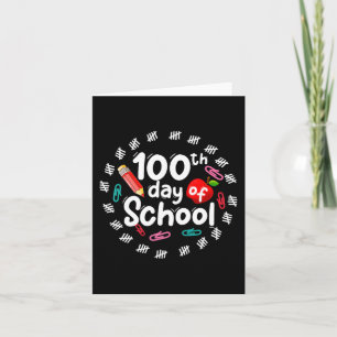 Tarjeta 100 días de escuela para maestros niños Sma