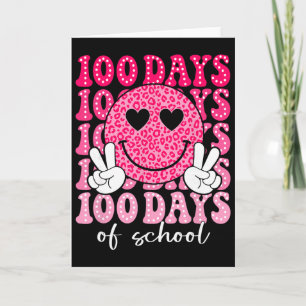 Tarjeta 100 Días De Escuela Retro Sonrisa 100 Día Escuela