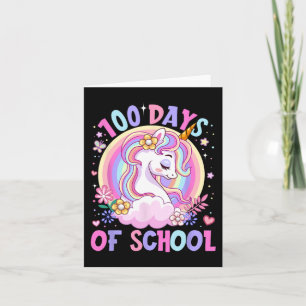 Tarjeta 100 días de escuela Unicorn 100 días más inteligen