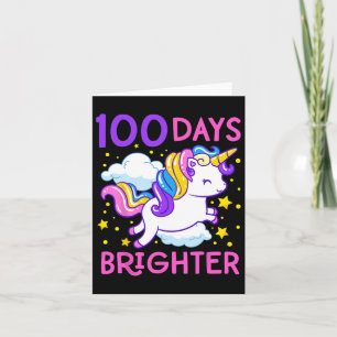 Tarjeta 100 días de escuela Unicornio