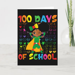 Tarjeta 100 Días De Escuela Y Mes De La Historia Afroameri