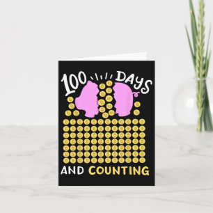 Tarjeta 100 Días De Escuela Y Recuento De Monedas De Cerdo