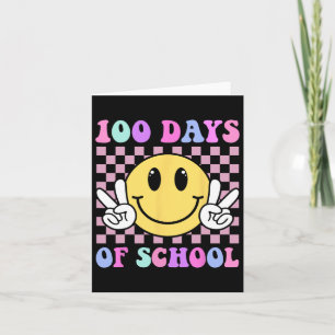 Tarjeta 100 Días De Escuelas Sonrisas Maestros Niños Chica