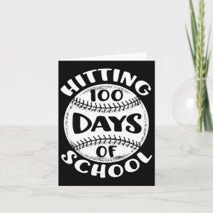 Tarjeta 100 Días De Estudiante De Béisbol Jugador Escolar