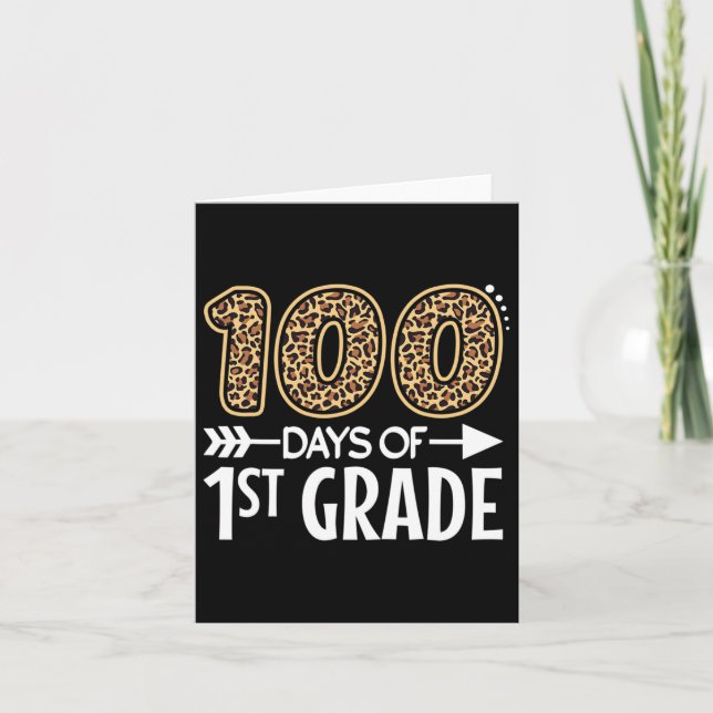 Tarjeta 100 días de estudiante de primer grado (Anverso)
