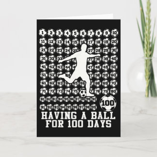 Tarjeta 100 días de fútbol masculino escolar 100º día de e