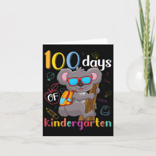 Tarjeta 100 días de guardería Koala 100 días de clases