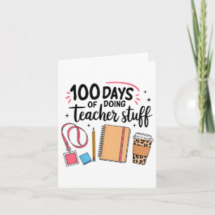 Tarjeta 100 días de hacer cosas para profesores Felices 10
