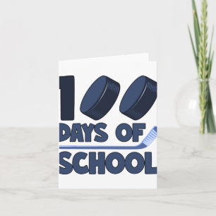 Tarjeta 100 Días De Hockey Sobre Hielo Escolar 100 Días Ni