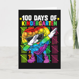 Tarjeta 100 Días De Jardín De Infancia Dabbing Fidget Colo