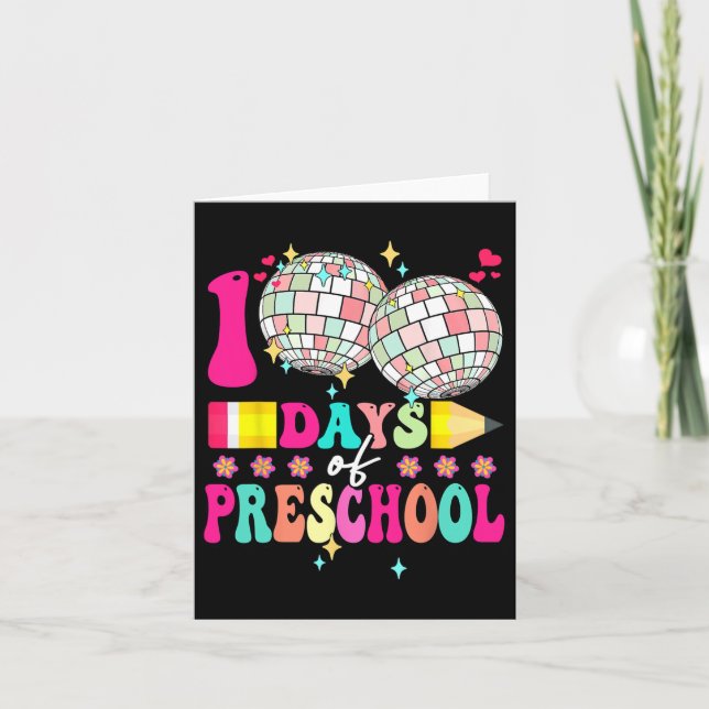 Tarjeta 100 días de lápiz preescolar 100º día de clase R (Anverso)