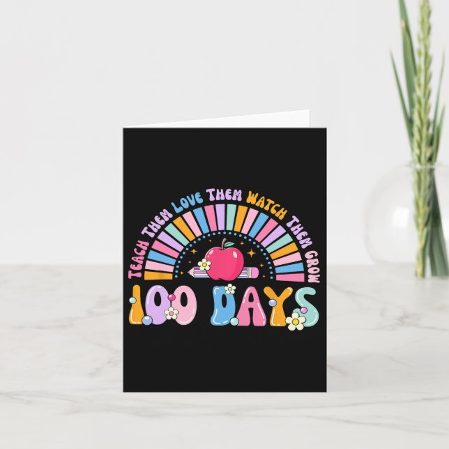 Tarjeta 100 días de lápiz preescolar 100º día de clase R (Anverso)