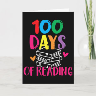 Tarjeta 100 Días De Libros De Maestro De Inglés De Lectura