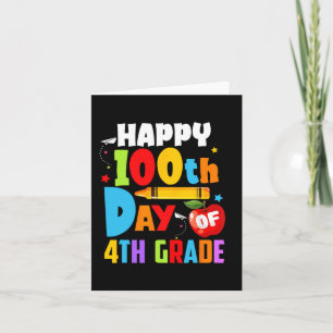 Tarjeta 100 Días De Maestría Escolar 100 Días De Cuarto Gr