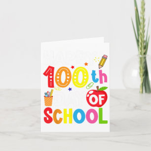 Tarjeta 100 Días De Maestría Y Estudiante Escolar