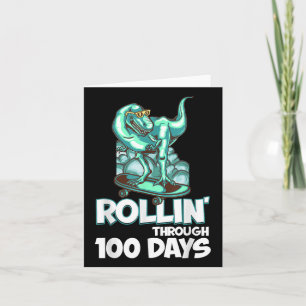Tarjeta 100 Días De Maestros Escolares 100 Días Para Rex O