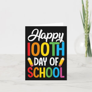 Tarjeta 100 Días De Maestros Escolares Niños Chicas Niños