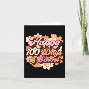 Tarjeta 100 Días De Maestros Escolares Niños Groovy 100 Dí