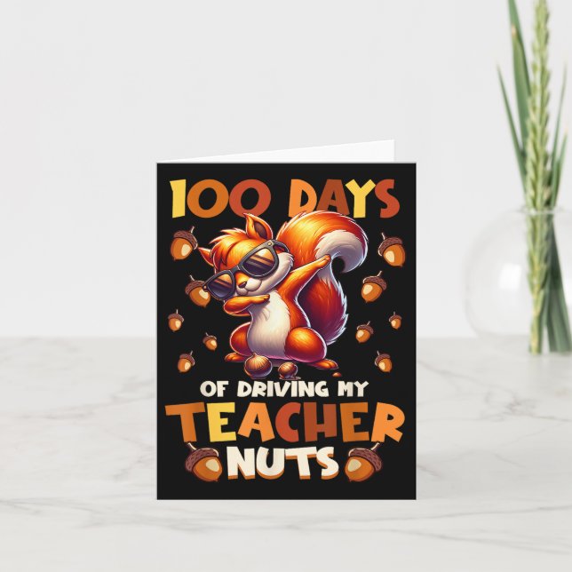 Tarjeta 100 Días De Manejar A Mi Maestra Con Divertidas ar (Anverso)