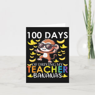 Tarjeta 100 días de manejo de plátanos para mi profesor