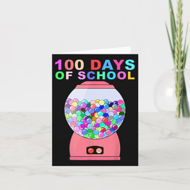 Tarjeta 100 Días De Máquina Gumball Escolar Para Niños Ens (Anverso)