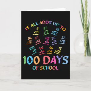 Tarjeta 100 Días De Matemáticas De Sumas Escolar 100º Prof