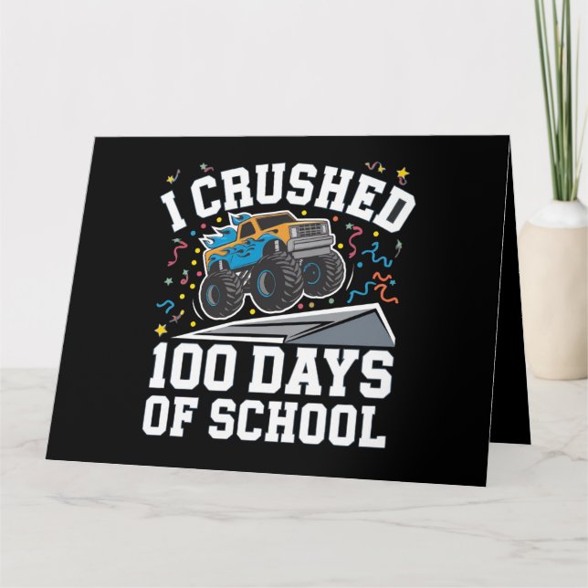 Tarjeta 100 días de monstruo escolar 100 días de escuela (Anverso)