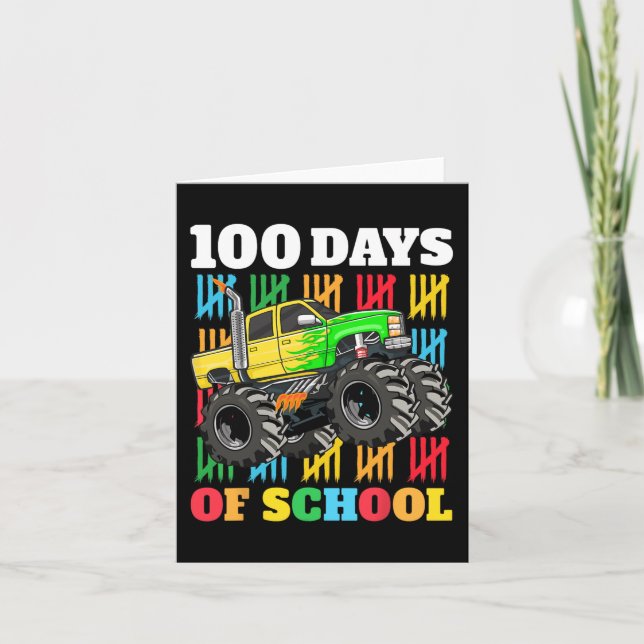 Tarjeta 100 días de monstruo escolar 100 días de Scho (Anverso)