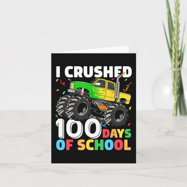 Tarjeta 100 días de monstruo escolar 100 días de Scho (Anverso)
