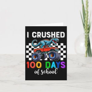 Tarjeta 100 Días De Monstruo Escolar 100 Días Dinosa