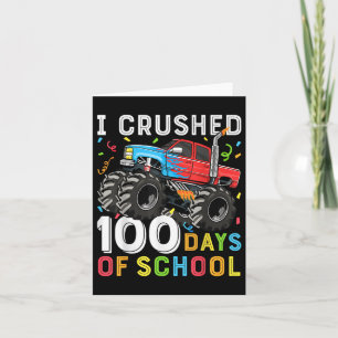 Tarjeta 100 Días De Monstruo Escolar Camión 100 Día De Sch