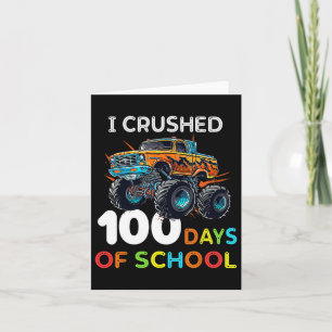 Tarjeta 100 Días De Monstruo Escolar Camión 100 Día De Sch