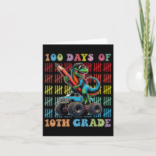 Tarjeta 100 Días De Monstruo Escolar Camión 100 Día De Sch