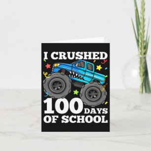 Tarjeta 100 Días De Monstruo Escolar Camión 100 Día De Sch