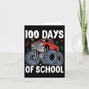 Tarjeta 100 Días De Monstruo Escolar Camión 100 Día De Sch