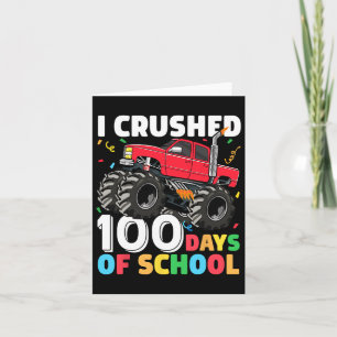 Tarjeta 100 Días De Monstruo Escolar Camión 100 Día De Sch