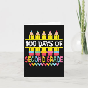Tarjeta 100 Días De Niño Chica De Segundo Grado 100 Días D