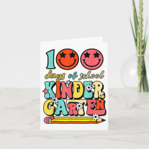 Tarjeta 100 Días De Niños Maestros De Jardines De Infancia