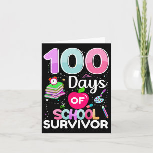 Tarjeta 100 Días De Niños Sobrevivientes De La Escuela 100