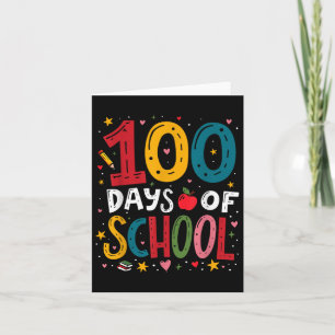 Tarjeta 100 Días De Profesores Escolares Niños 2025 100
