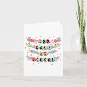 Tarjeta 100 días de pulsera escolar 100 días Chicas niños