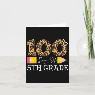 Tarjeta 100 Días De Quinto Grado Leopardo Feliz 100 Día De