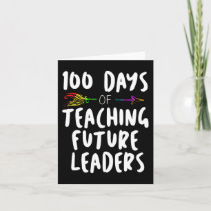 Tarjeta 100 días de regalo de diseño escolar para profesor