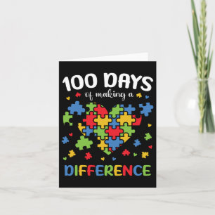 Tarjeta 100 días de sensibilización sobre el autismo escol