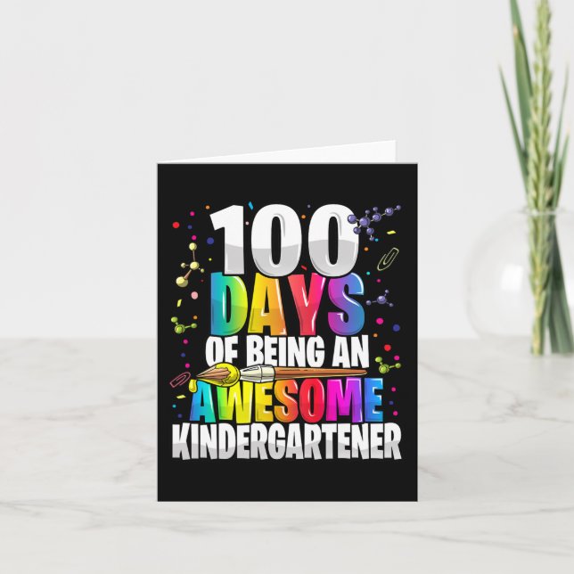 Tarjeta 100 días de ser un genial kindergartner 100 (Anverso)