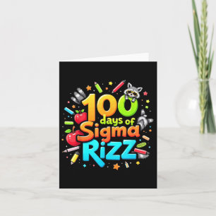 Tarjeta 100 Días De Sigma Rizz Funny Día del Colegio