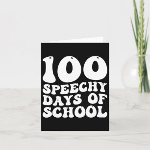 Tarjeta 100 días de terapia del habla escolar Feliz 100 dí