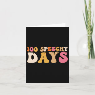 Tarjeta 100 días de terapia del habla escolar Feliz 100 dí