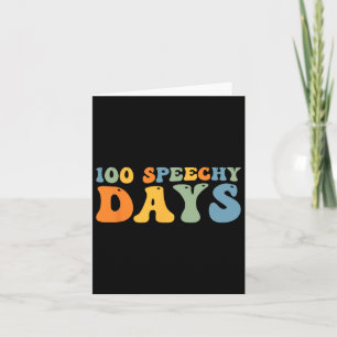Tarjeta 100 días de terapia del habla escolar Feliz 100 dí